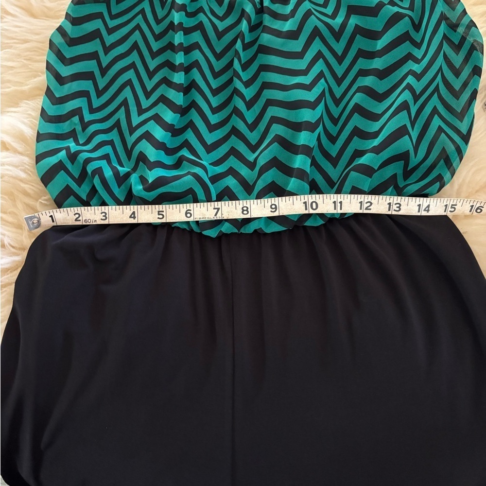 Enfocus Studio Black and Teal Chevron Jumpsuit - Picture 4 of 5